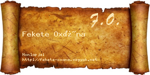 Fekete Oxána névjegykártya